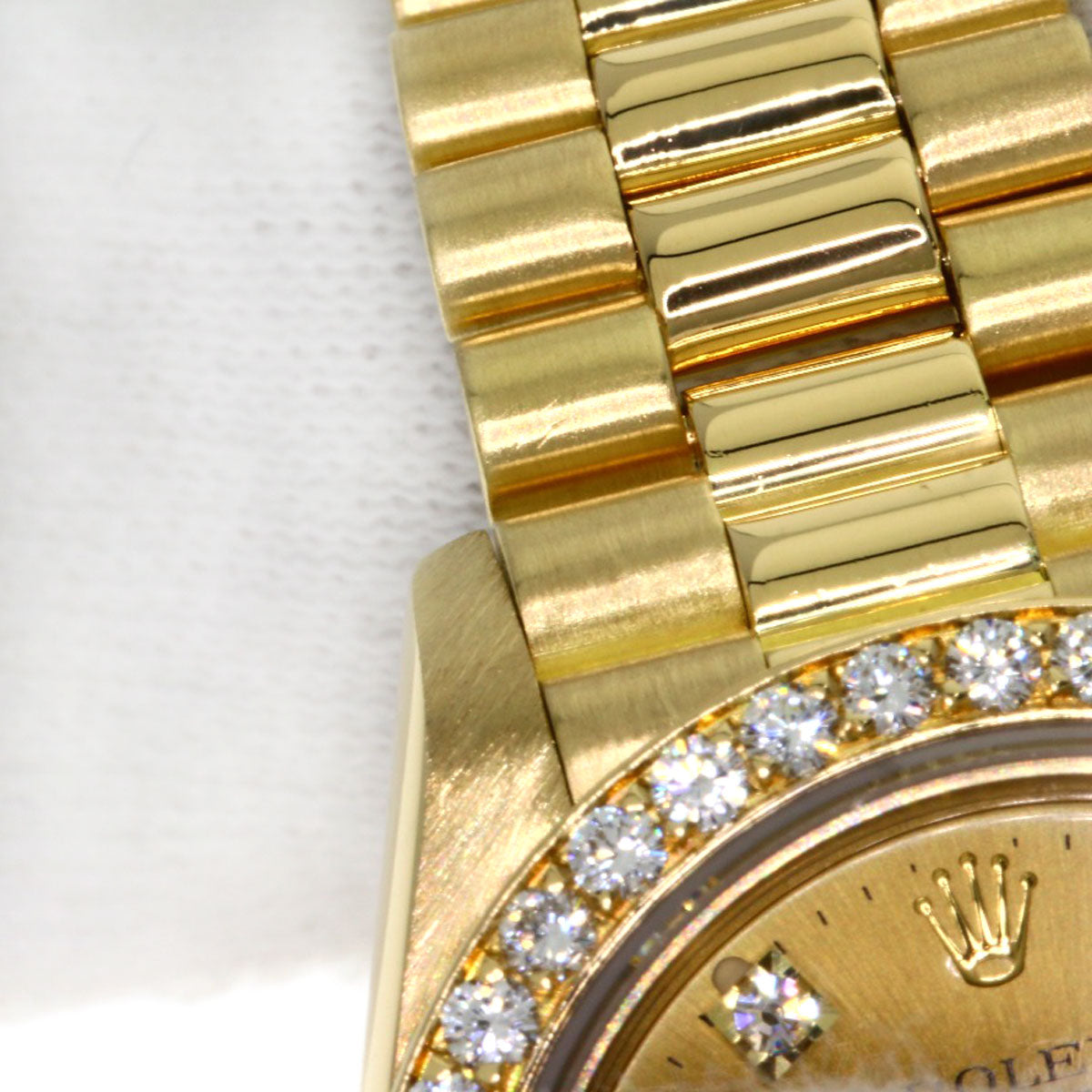 ROLEX ロレックス 69138G デイトジャスト 10P ダイヤモンド 腕時計 K18YG レディース 中古