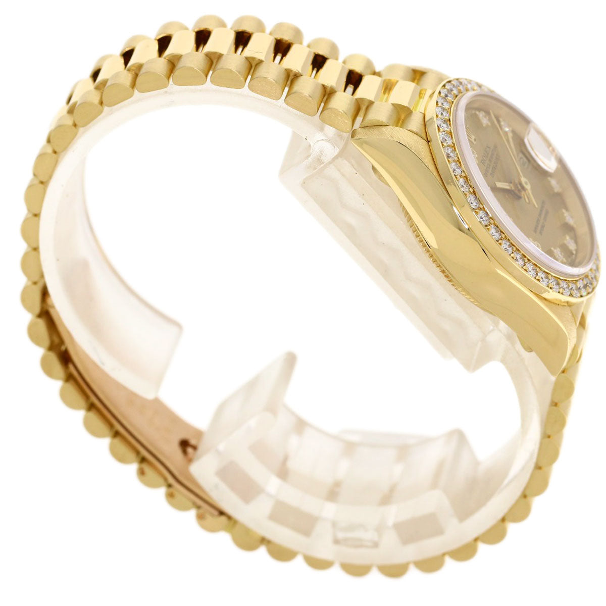 ROLEX ロレックス 69138G デイトジャスト 10P ダイヤモンド 腕時計 K18YG レディース 中古