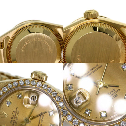 ROLEX ロレックス 69138G デイトジャスト 10P ダイヤモンド 腕時計 K18YG レディース 中古