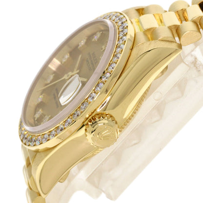 ROLEX ロレックス 69138G デイトジャスト 10P ダイヤモンド 腕時計 K18YG レディース 中古