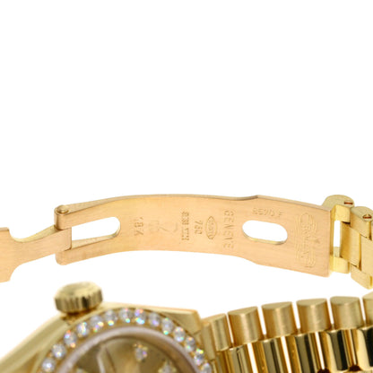 ROLEX ロレックス 69138G デイトジャスト 10P ダイヤモンド 腕時計 K18YG レディース 中古