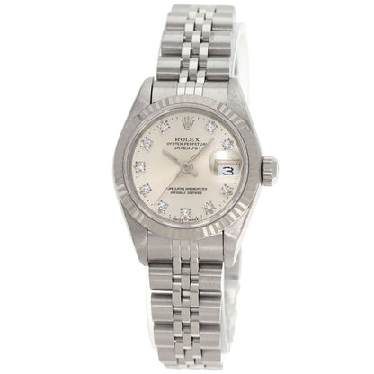 ROLEX ロレックス 69174G デイトジャスト 10P ダイヤモンド 腕時計 SS レディース 中古