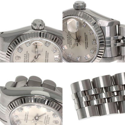 ROLEX ロレックス 69174G デイトジャスト 10P ダイヤモンド 腕時計 SS レディース 中古