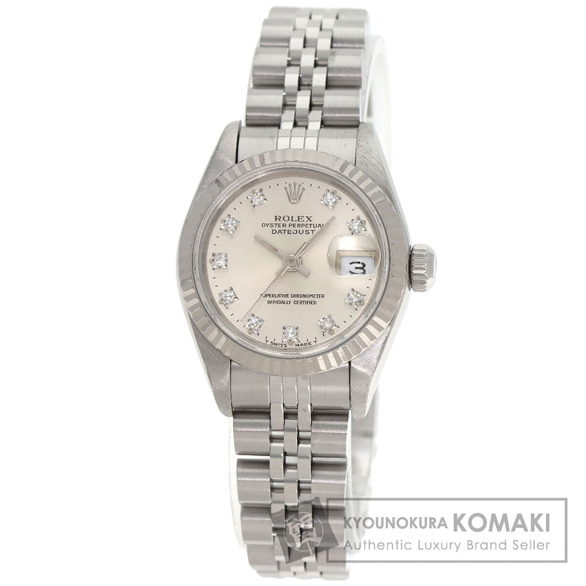ROLEX ロレックス 69174G デイトジャスト 10P ダイヤモンド 腕時計 SS レディース 中古