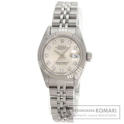 ROLEX ロレックス 69174G デイトジャスト 10P ダイヤモンド 腕時計 SS レディース 中古