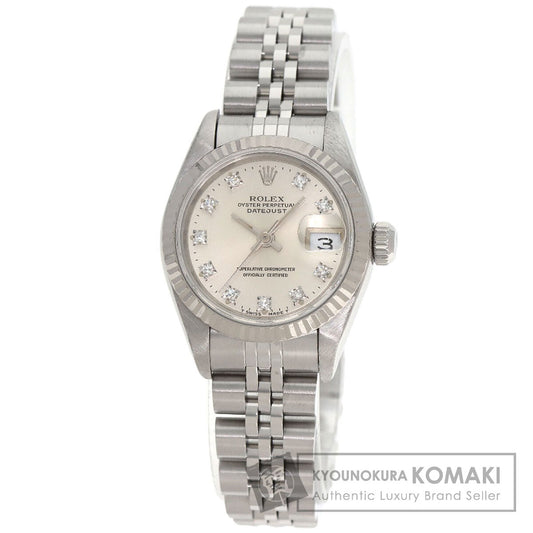 ROLEX ロレックス 69174G デイトジャスト 10P ダイヤモンド 腕時計 SS レディース 中古