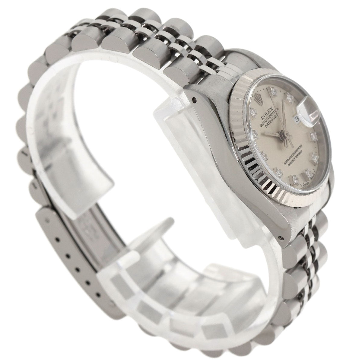 ROLEX ロレックス 69174G デイトジャスト 10P ダイヤモンド 腕時計 SS レディース 中古