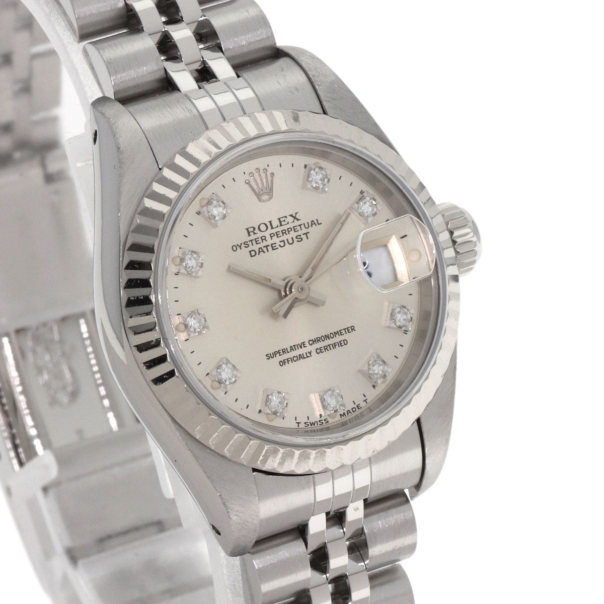 ROLEX ロレックス 69174G デイトジャスト 10P ダイヤモンド 腕時計 SS レディース 中古