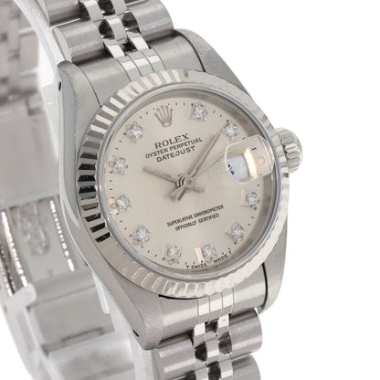 ROLEX ロレックス 69174G デイトジャスト 10P ダイヤモンド 腕時計 SS レディース 中古