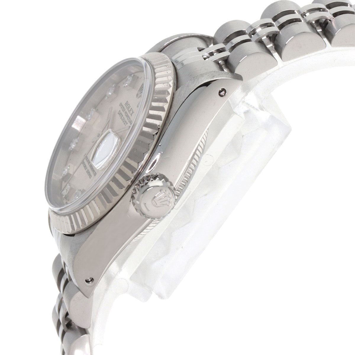 ROLEX ロレックス 69174G デイトジャスト 10P ダイヤモンド 腕時計 SS レディース 中古