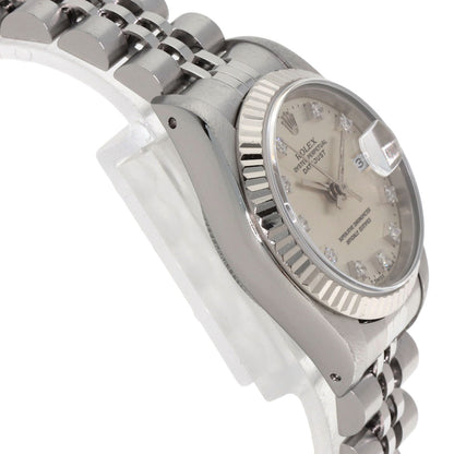 ROLEX ロレックス 69174G デイトジャスト 10P ダイヤモンド 腕時計 SS レディース 中古