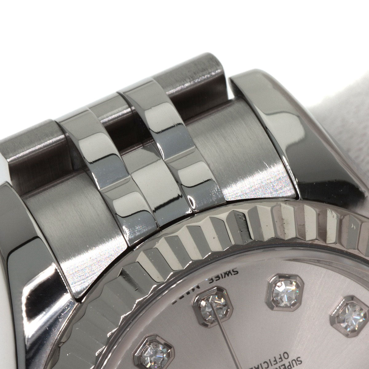 ROLEX ロレックス 179174G デイトジャスト 10P ダイヤモンド 腕時計 SS レディース 中古