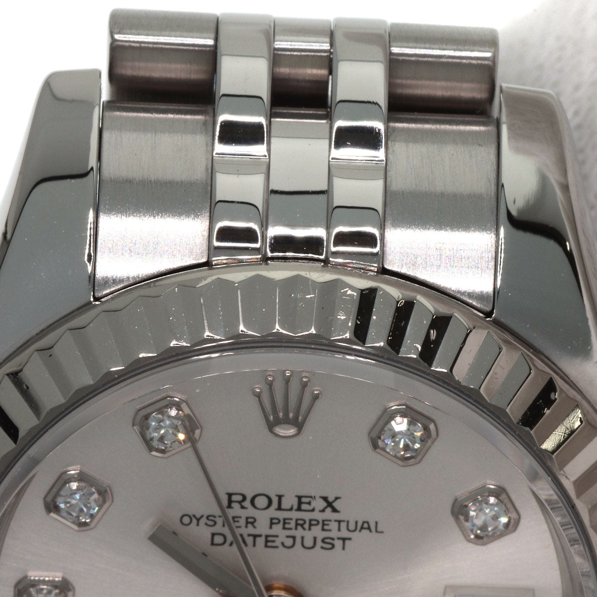 ROLEX ロレックス 179174G デイトジャスト 10P ダイヤモンド 腕時計 SS レディース 中古