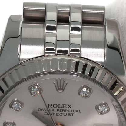 ROLEX ロレックス 179174G デイトジャスト 10P ダイヤモンド 腕時計 SS レディース 中古