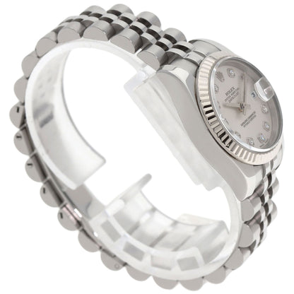 ROLEX ロレックス 179174G デイトジャスト 10P ダイヤモンド 腕時計 SS レディース 中古