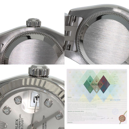 ROLEX ロレックス 179174G デイトジャスト 10P ダイヤモンド 腕時計 SS レディース 中古