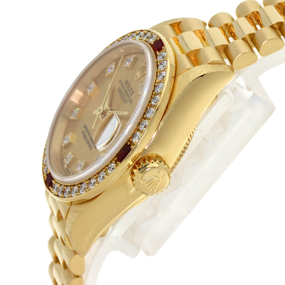 ROLEX ロレックス 69068G デイトジャスト 10P ダイヤモンド 腕時計 K18YG レディース 中古