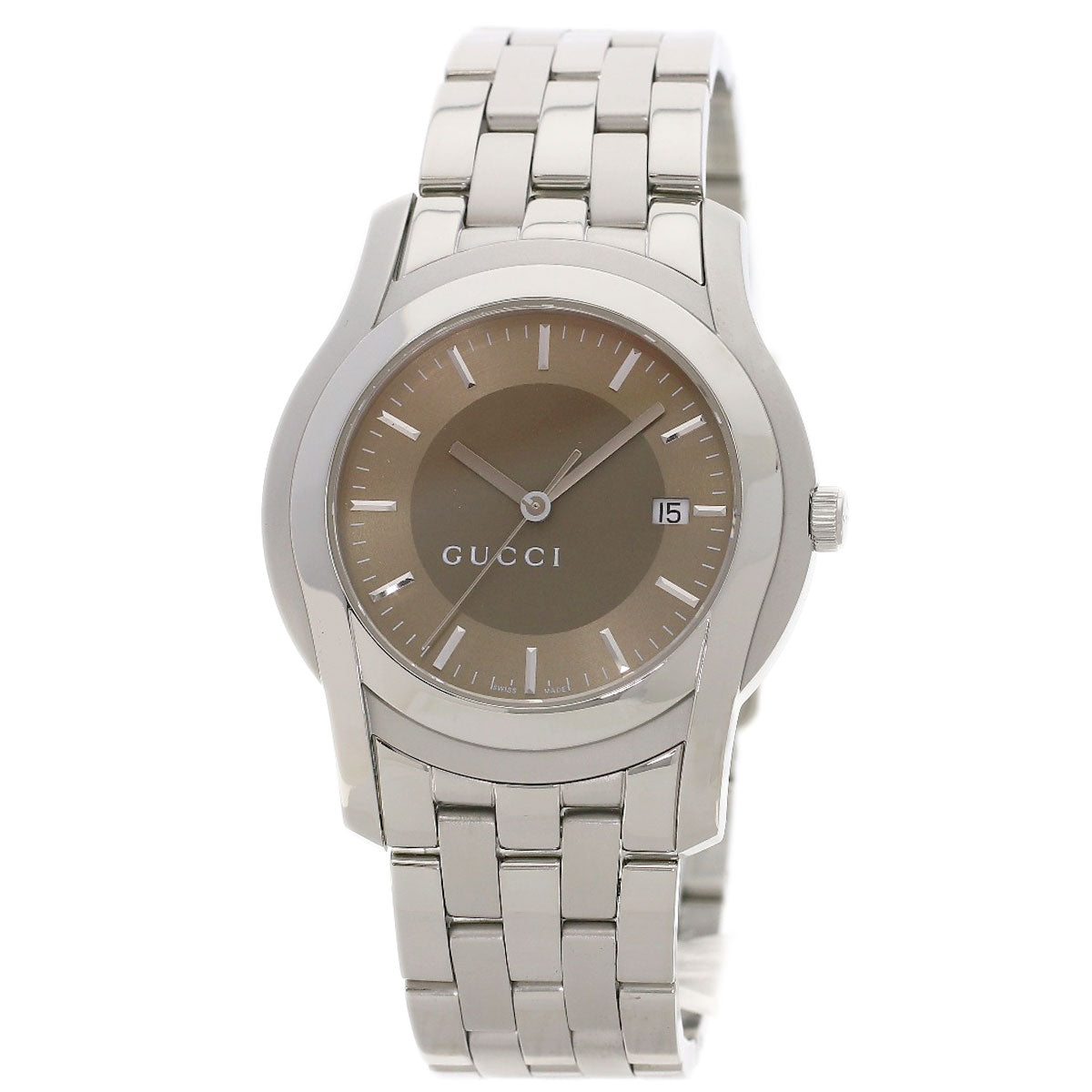 GUCCI グッチ 5500XL ラウンドフェイス 腕時計 SS メンズ 中古