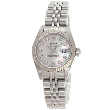 ROLEX ロレックス 79174NG デイトジャスト 10P ダイヤモンド 腕時計 SS レディース 中古