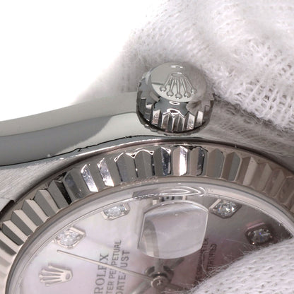 ROLEX ロレックス 79174NG デイトジャスト 10P ダイヤモンド 腕時計 SS レディース 中古