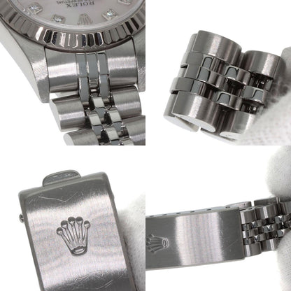 ROLEX ロレックス 79174NG デイトジャスト 10P ダイヤモンド 腕時計 SS レディース 中古