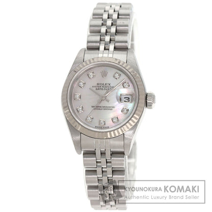 ROLEX ロレックス 79174NG デイトジャスト 10P ダイヤモンド 腕時計 SS レディース 中古
