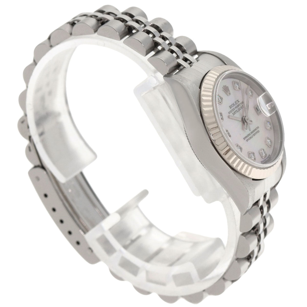ROLEX ロレックス 79174NG デイトジャスト 10P ダイヤモンド 腕時計 SS レディース 中古