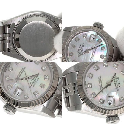 ROLEX ロレックス 79174NG デイトジャスト 10P ダイヤモンド 腕時計 SS レディース 中古