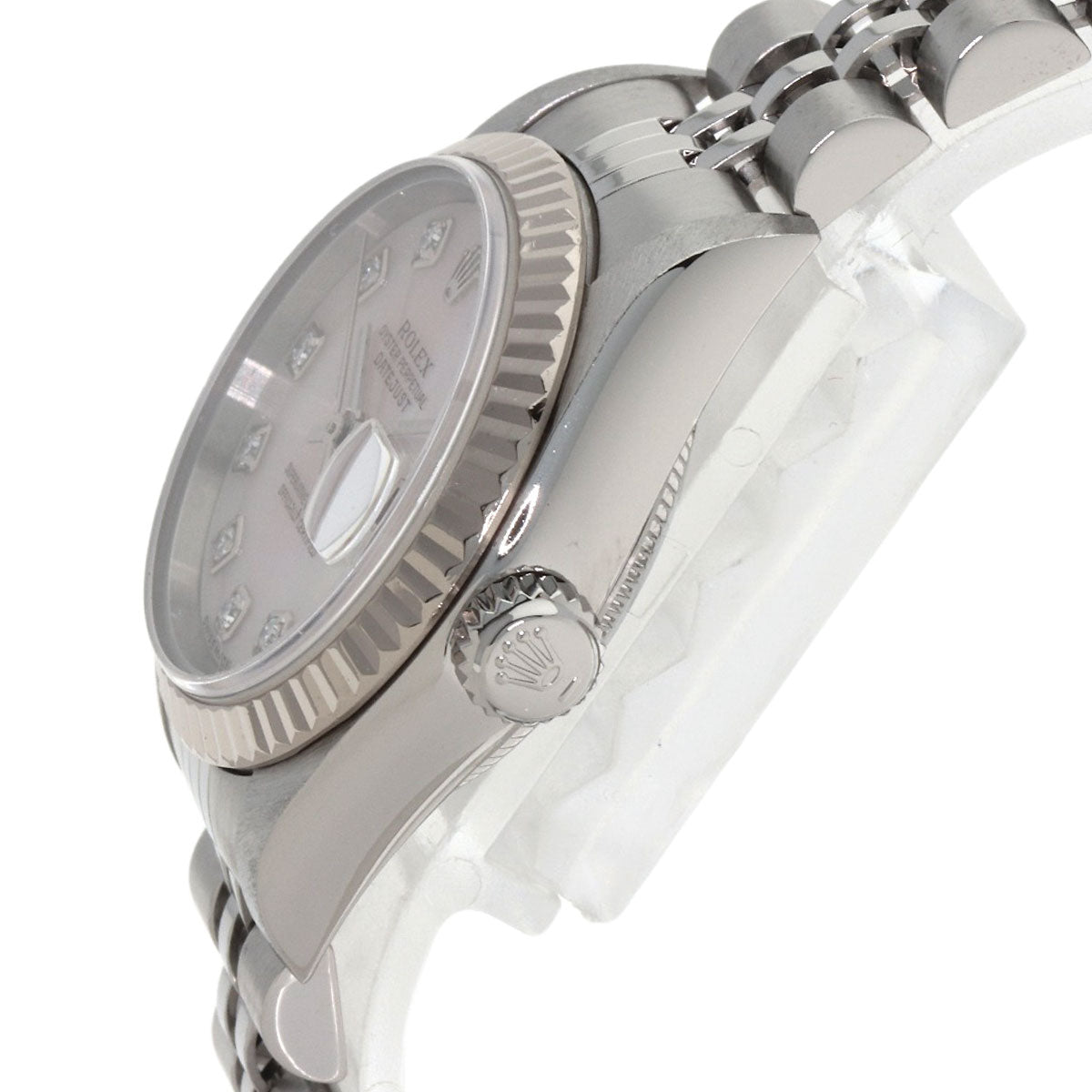 ROLEX ロレックス 79174NG デイトジャスト 10P ダイヤモンド 腕時計 SS レディース 中古