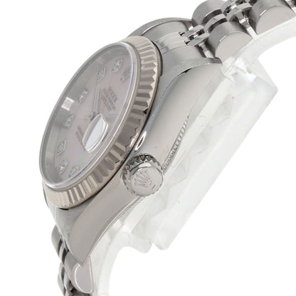 ROLEX ロレックス 79174NG デイトジャスト 10P ダイヤモンド 腕時計 SS レディース 中古