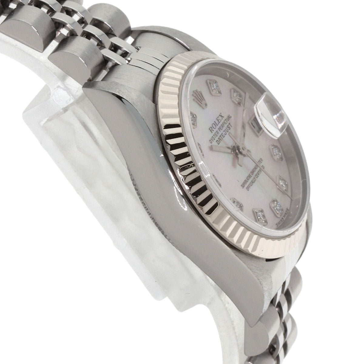ROLEX ロレックス 79174NG デイトジャスト 10P ダイヤモンド 腕時計 SS レディース 中古