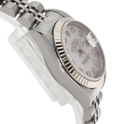 ROLEX ロレックス 79174NG デイトジャスト 10P ダイヤモンド 腕時計 SS レディース 中古