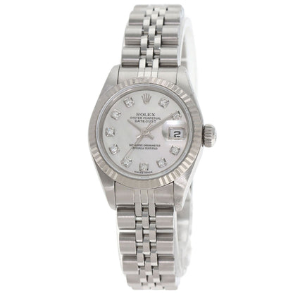 ROLEX ロレックス 69174NG デイトジャスト 10P ダイヤモンド 腕時計 SS レディース 中古
