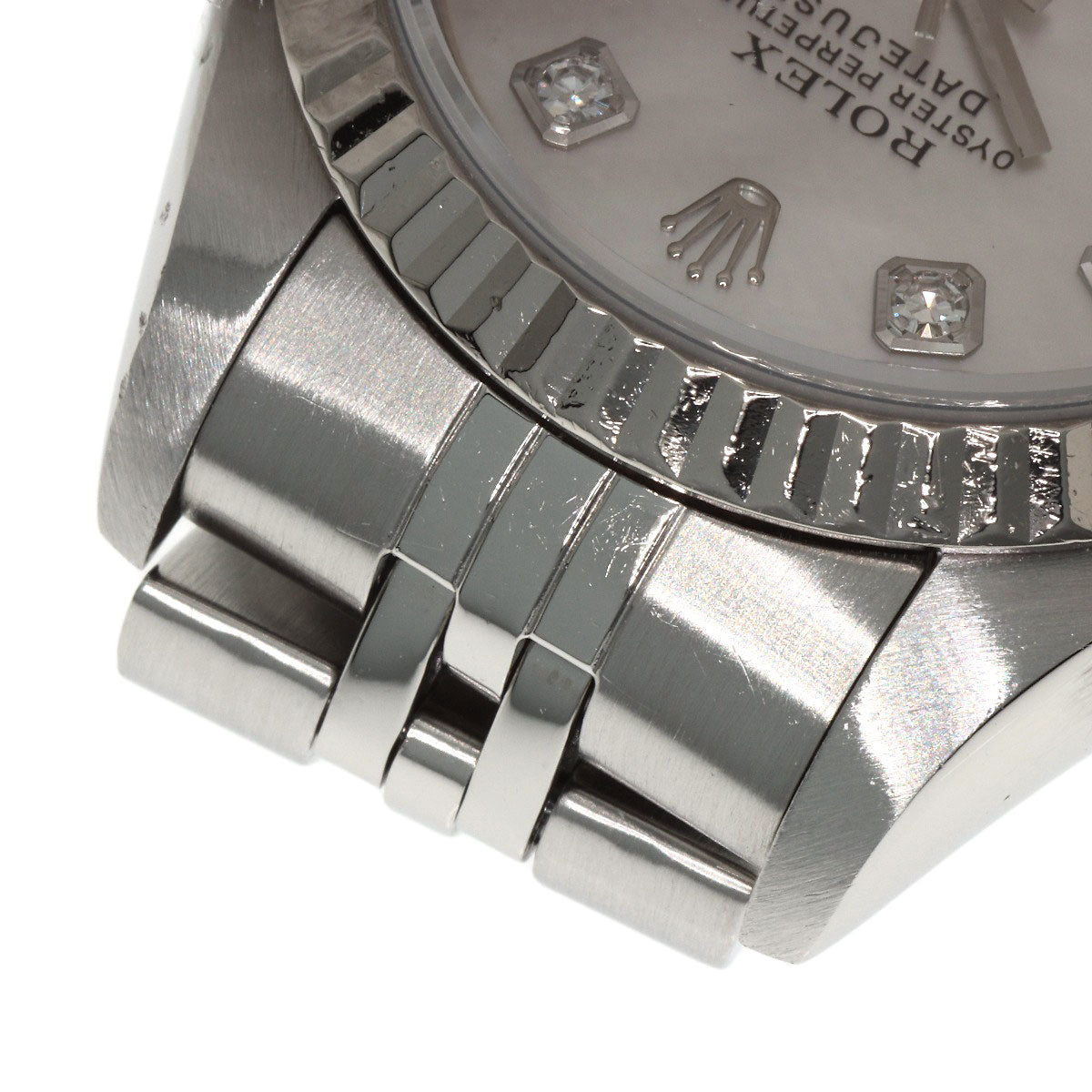 ROLEX ロレックス 69174NG デイトジャスト 10P ダイヤモンド 腕時計 SS レディース 中古