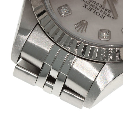 ROLEX ロレックス 69174NG デイトジャスト 10P ダイヤモンド 腕時計 SS レディース 中古