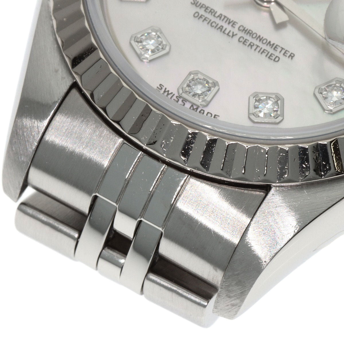 ROLEX ロレックス 69174NG デイトジャスト 10P ダイヤモンド 腕時計 SS レディース 中古