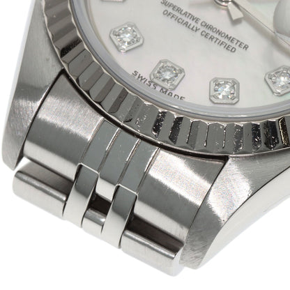 ROLEX ロレックス 69174NG デイトジャスト 10P ダイヤモンド 腕時計 SS レディース 中古