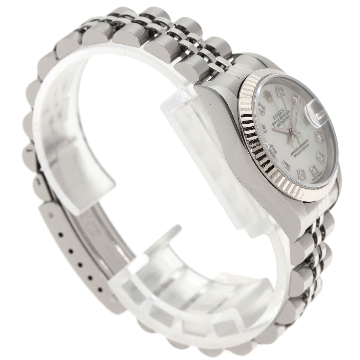 ROLEX ロレックス 69174NG デイトジャスト 10P ダイヤモンド 腕時計 SS レディース 中古