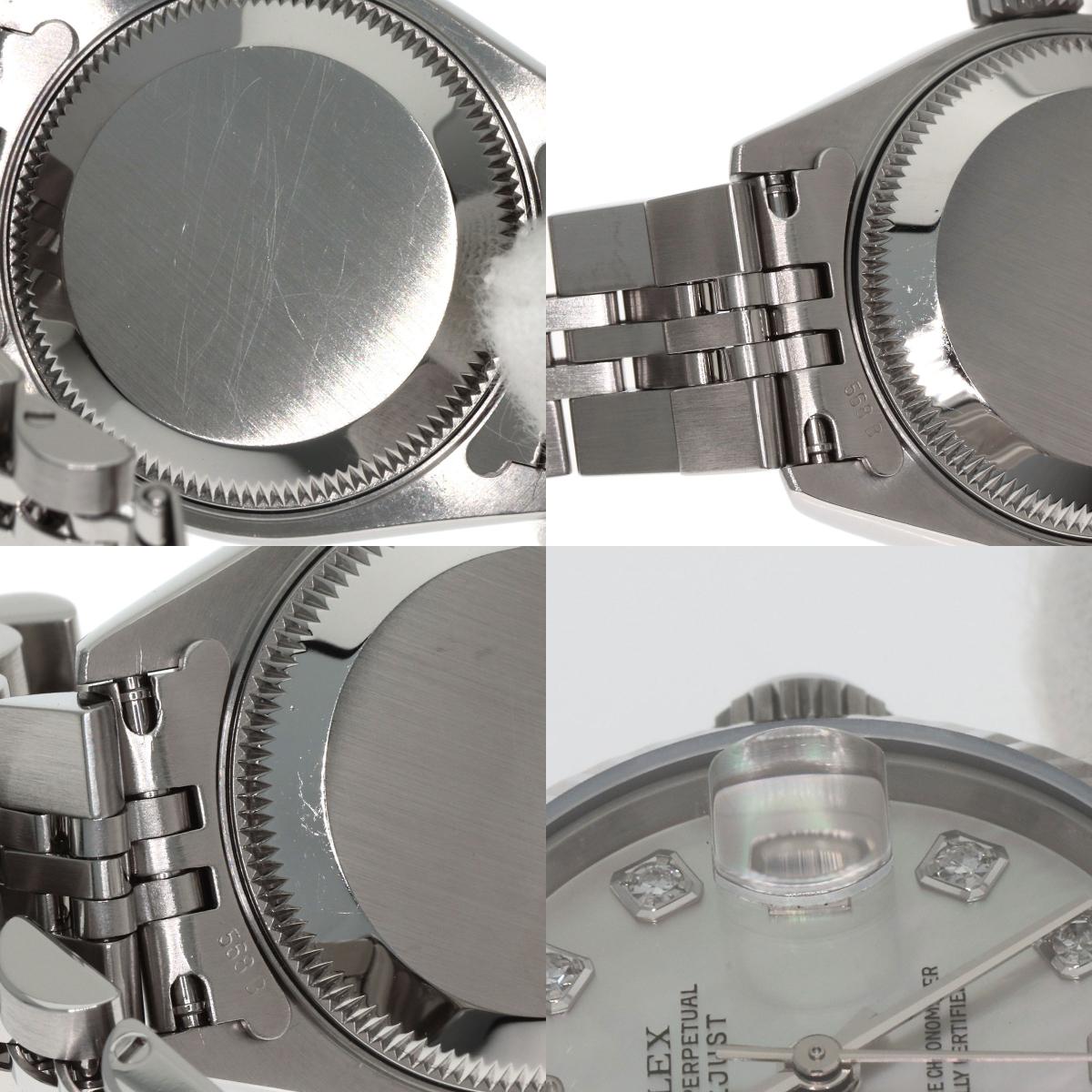 ROLEX ロレックス 69174NG デイトジャスト 10P ダイヤモンド 腕時計 SS レディース 中古