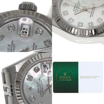 ROLEX ロレックス 69174NG デイトジャスト 10P ダイヤモンド 腕時計 SS レディース 中古