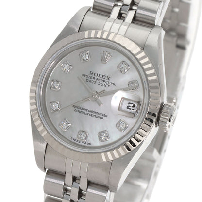 ROLEX ロレックス 69174NG デイトジャスト 10P ダイヤモンド 腕時計 SS レディース 中古