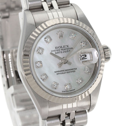ROLEX ロレックス 69174NG デイトジャスト 10P ダイヤモンド 腕時計 SS レディース 中古