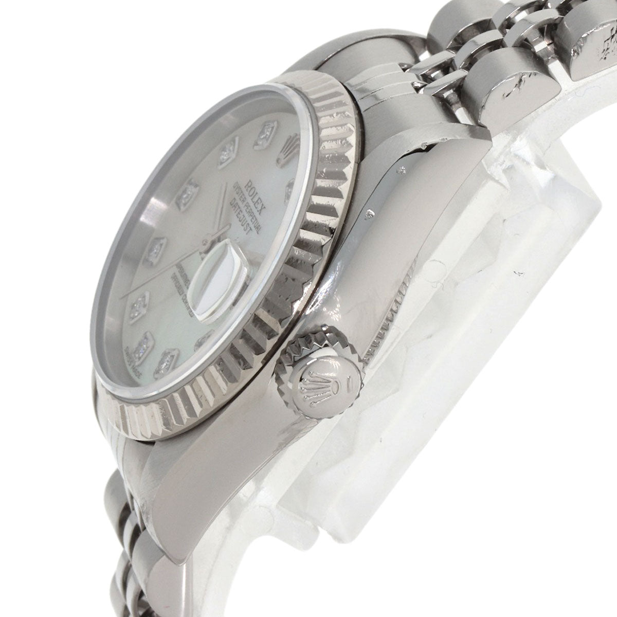 ROLEX ロレックス 69174NG デイトジャスト 10P ダイヤモンド 腕時計 SS レディース 中古