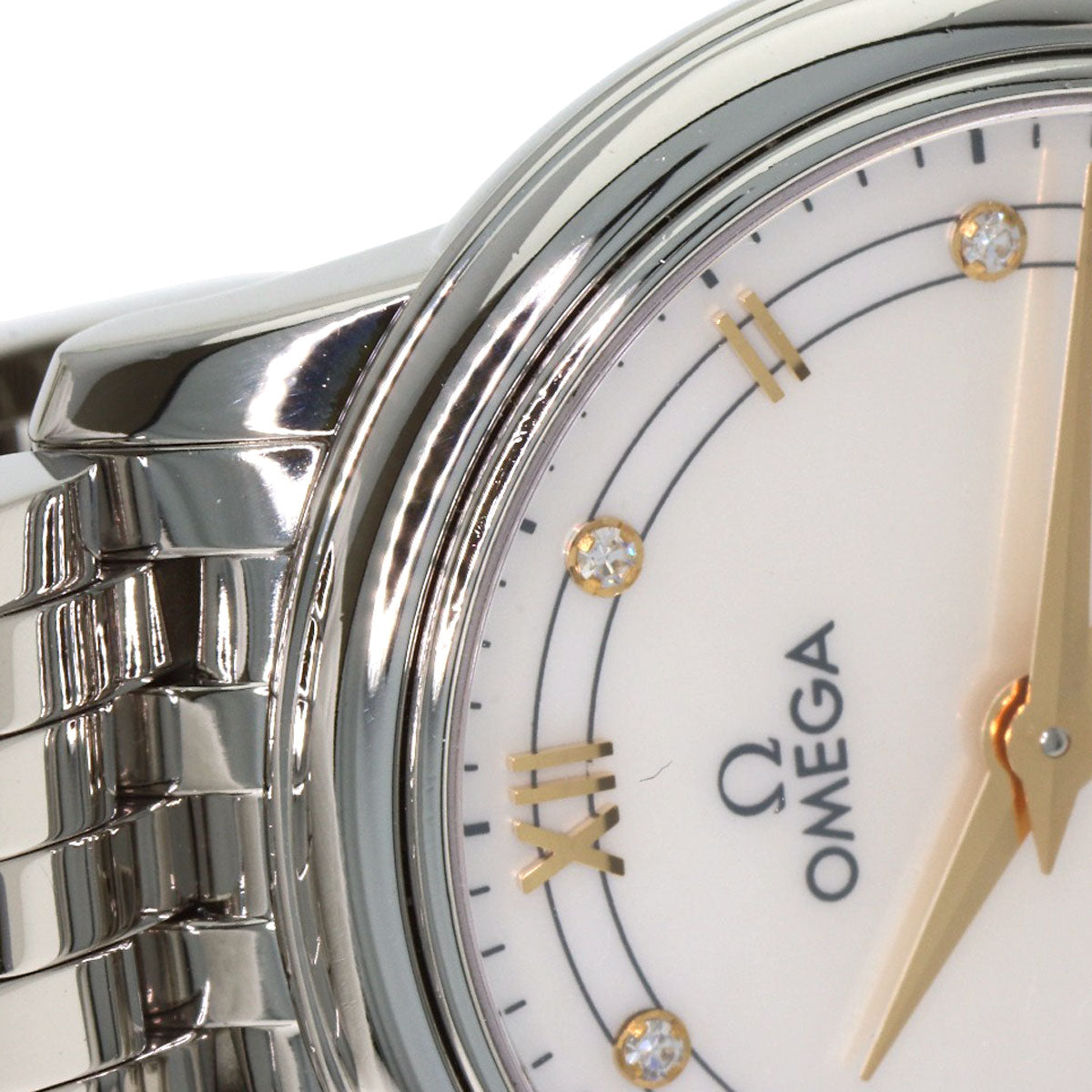 OMEGA オメガ 424.10.27.60.55.001 デビル プレステージ 6P ダイヤモンド 腕時計 SS レディース 中古