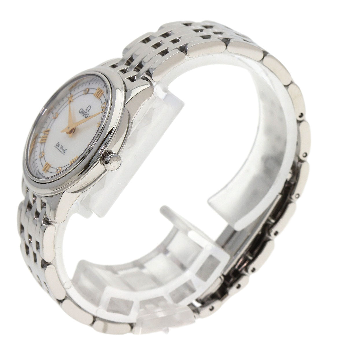 OMEGA オメガ 424.10.27.60.55.001 デビル プレステージ 6P ダイヤモンド 腕時計 SS レディース 中古