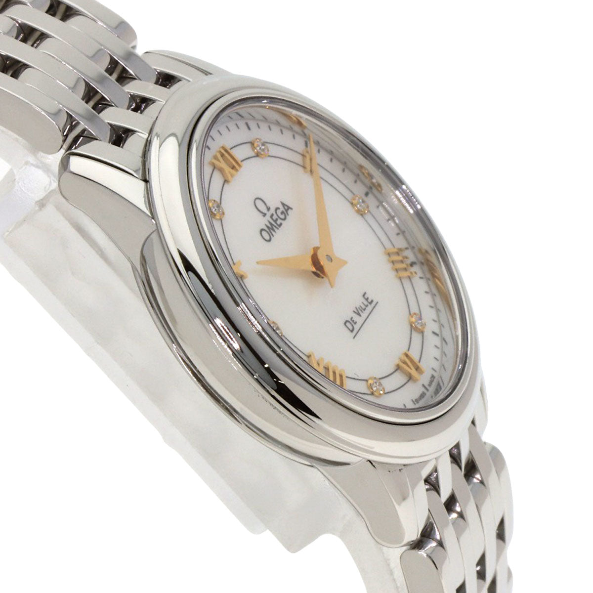 OMEGA オメガ 424.10.27.60.55.001 デビル プレステージ 6P ダイヤモンド 腕時計 SS レディース 中古