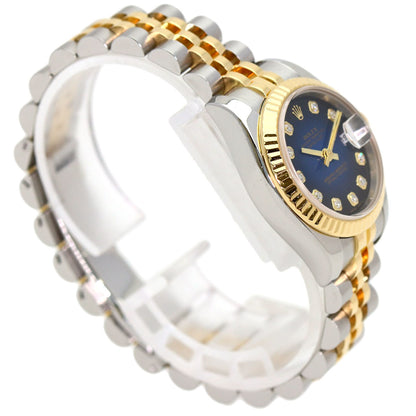 ROLEX ロレックス 179173G デイトジャスト 10P ダイヤモンド ブルーグラデーション 腕時計 SS レディース 中古