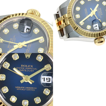 ROLEX ロレックス 179173G デイトジャスト 10P ダイヤモンド ブルーグラデーション 腕時計 SS レディース 中古