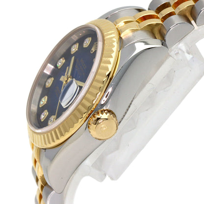ROLEX ロレックス 179173G デイトジャスト 10P ダイヤモンド ブルーグラデーション 腕時計 SS レディース 中古