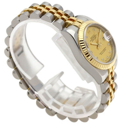 ROLEX ロレックス 179173NG デイトジャスト 10P ダイヤモンド 腕時計 SS レディース 中古